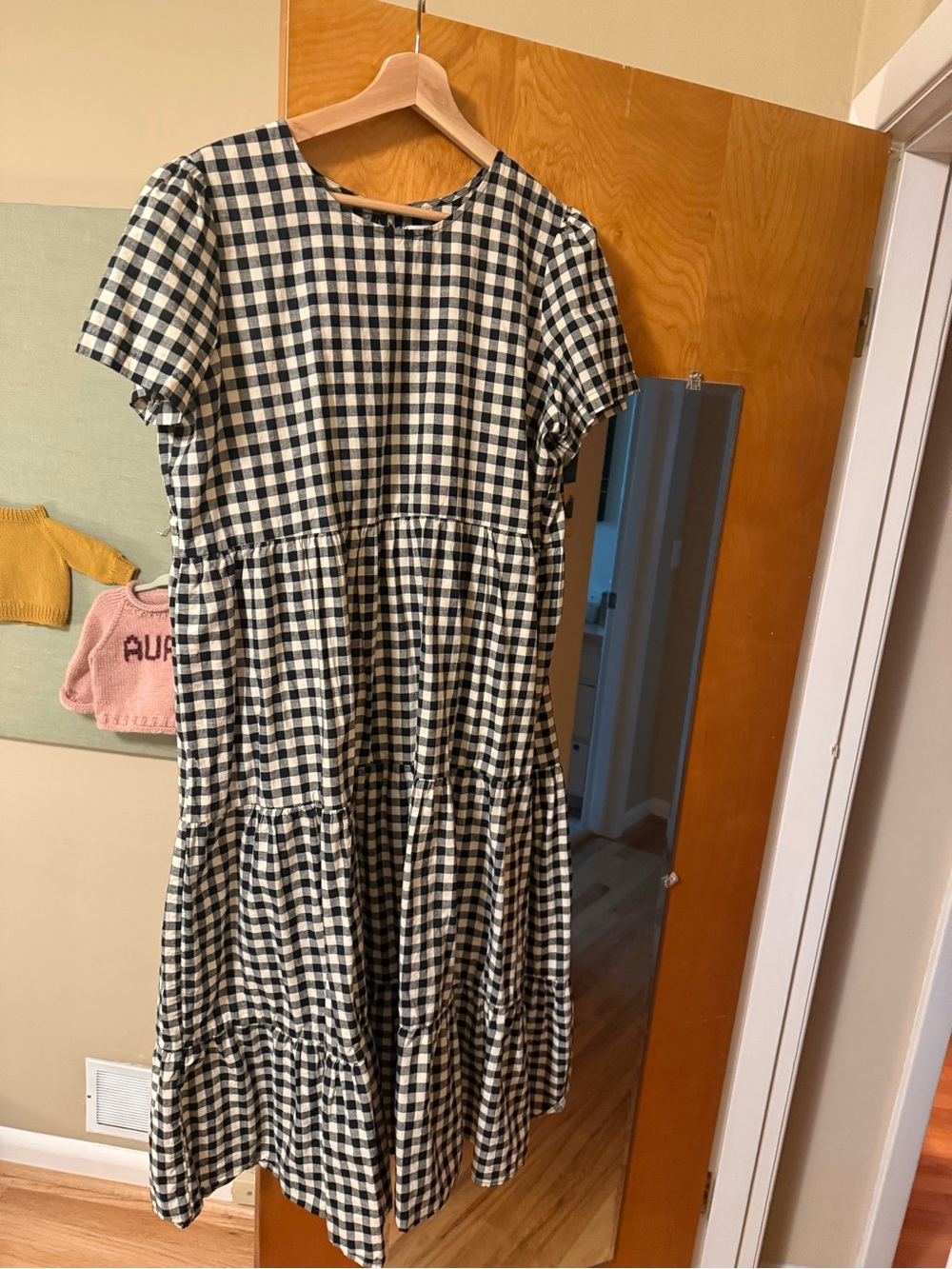 Tradlands Black and White Gingham Tiered Casual Dress